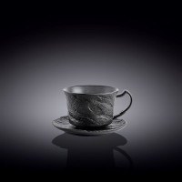 Чашка с блюдцем Wilmax Slatestone Black 75 мл WL-661149 / AB