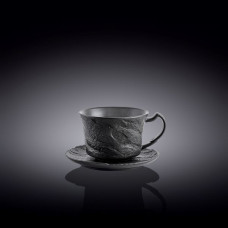 Чашка с блюдцем Wilmax Slatestone Black 75 мл WL-661149 / AB
