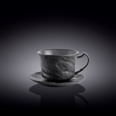 Чашка с блюдцем Wilmax Slatestone Black 180 мл WL-661151 / AB