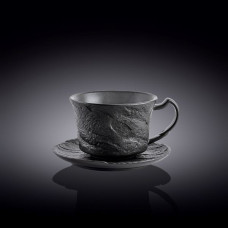 Чашка с блюдцем Wilmax Slatestone Black 250 мл WL-661152 / AB