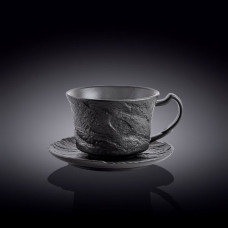 Чашка с блюдцем Wilmax Slatestone Black 300 мл WL-661153 / AB