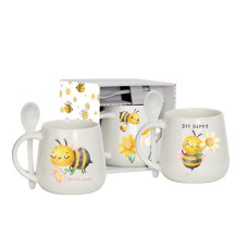 Кружка с ложкой Бутон 380 мл Bee happy 76001877