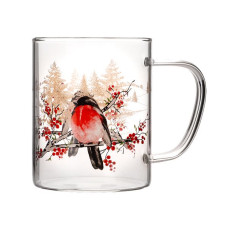 Кружка стеклянная VIVA Winter Bird 400 мл BCR80100H-1