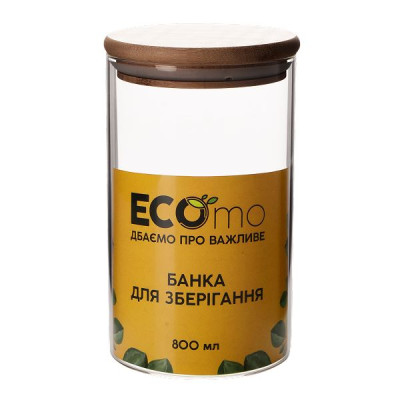 Банка 800 мл Ecomo C-Line, бамбуковая крышка (арт. BR0915)