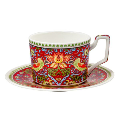 Чашка с блюдцем 250 мл Lefard Моррис красный, фарфор (арт. 924-860)