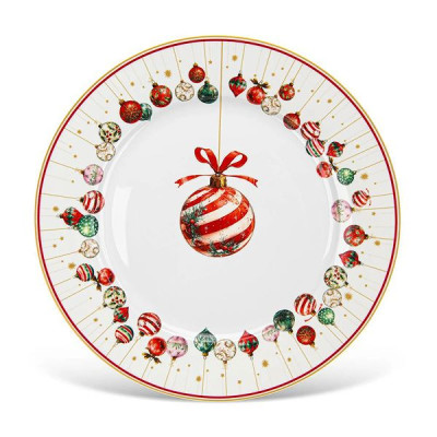 Тарелка 27 см Fissman Christmas Balls, фарфор (арт. 16081)