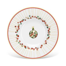 Тарелка глубокая Fissman Christmas Balls 21,5 см фарфор 16083