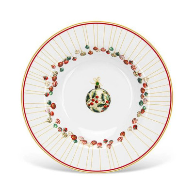 Тарелка глубокая 21,5 см Fissman Christmas Balls, фарфор (арт. 16083)