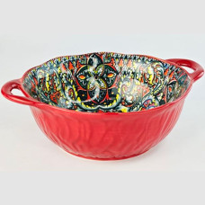 Салатник с ручками Olens Мальована красный 24,5x19x7 см, 1100 мл 8030-471