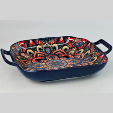 Салатник с двумя ручками Olens Мальована синий 23x18,5x4 см 8030-449